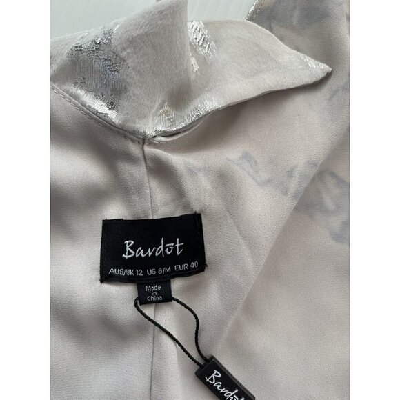 Bardot Women's Cold Shoulder Metallic-Print Wrap Dress Size M $169 - Picture 5 of 12